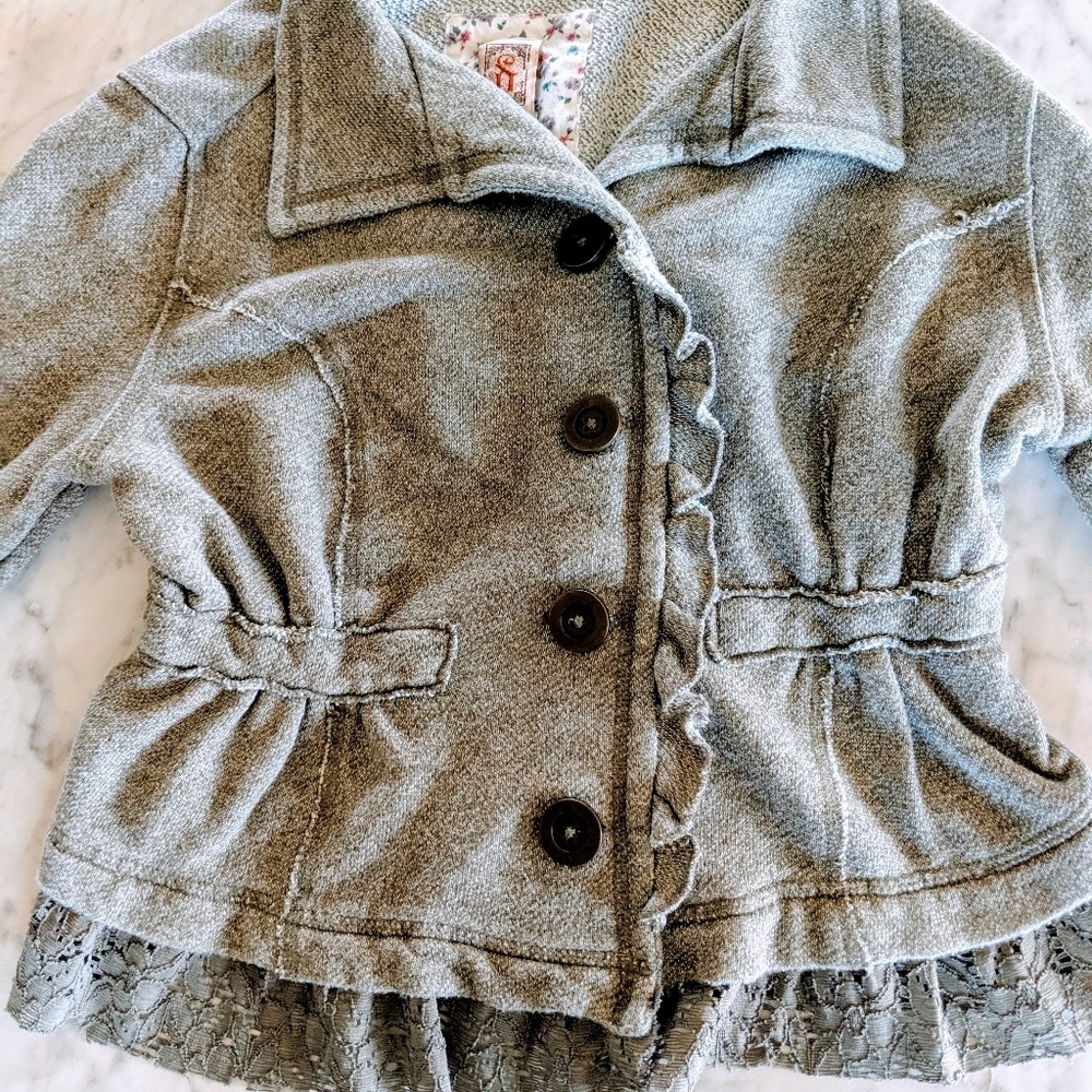 Decree Girls Ruffle Button up Jacket - Picture 2 of 5